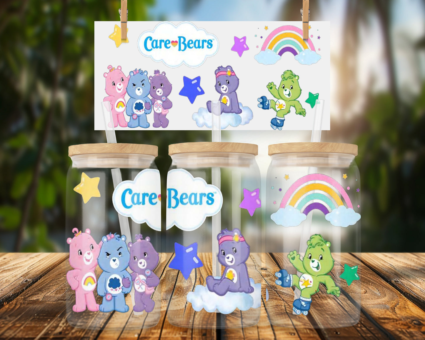 Cute Cartoon Classic Cartoon Bears 16oz UVDTF Glass Can Wrap