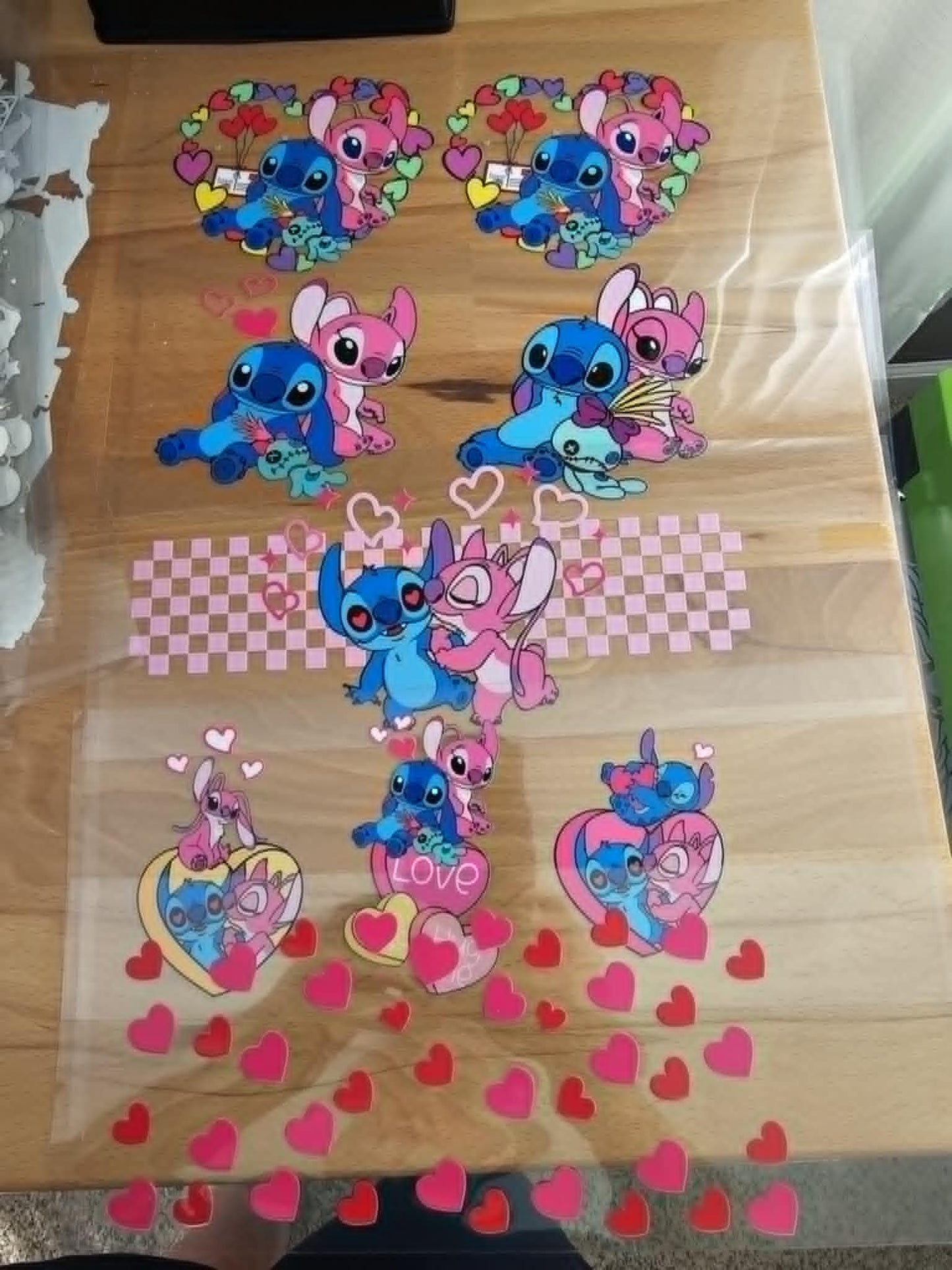 5 colored UVDTF decals