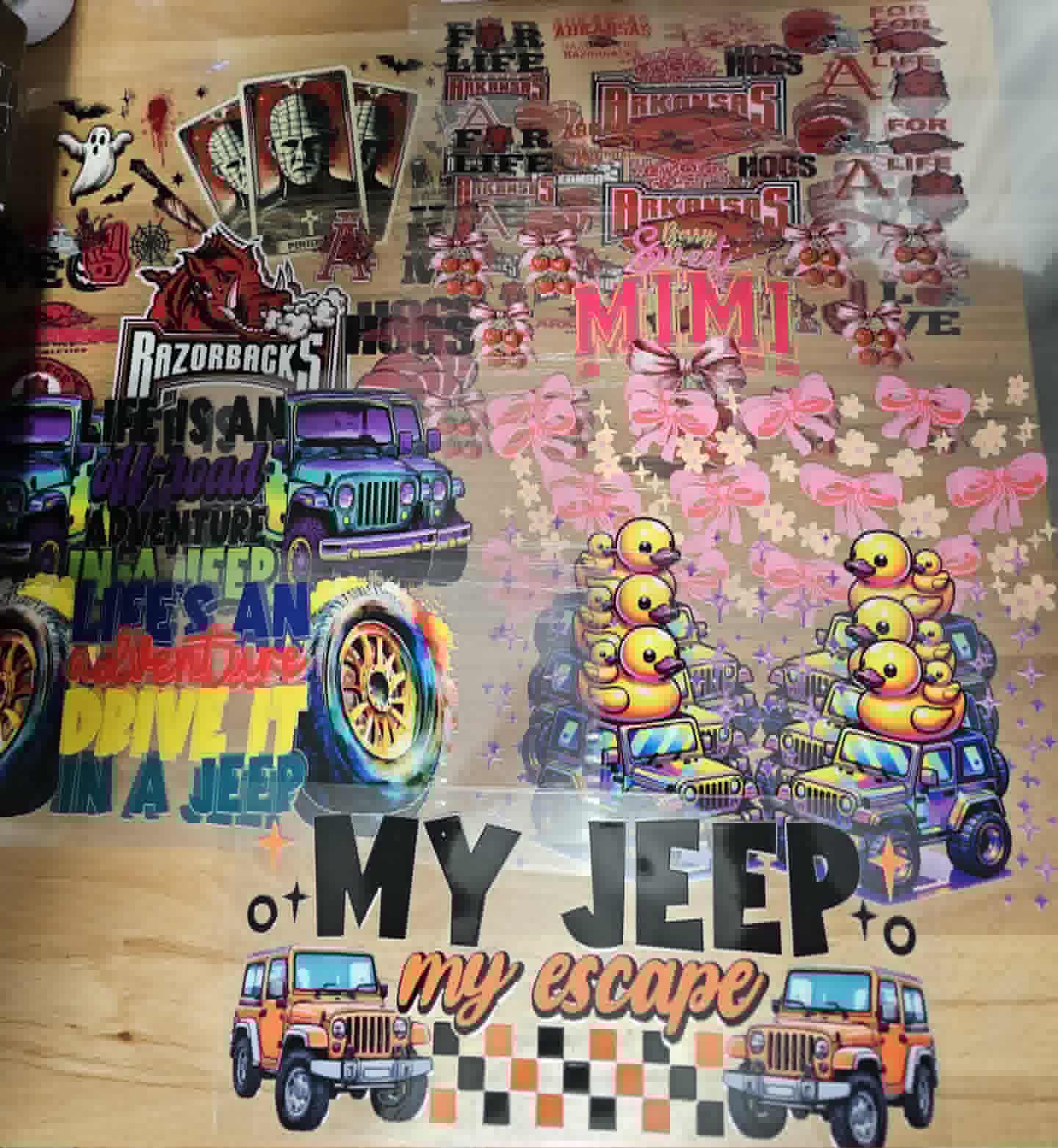 63 colored UVDTF decals