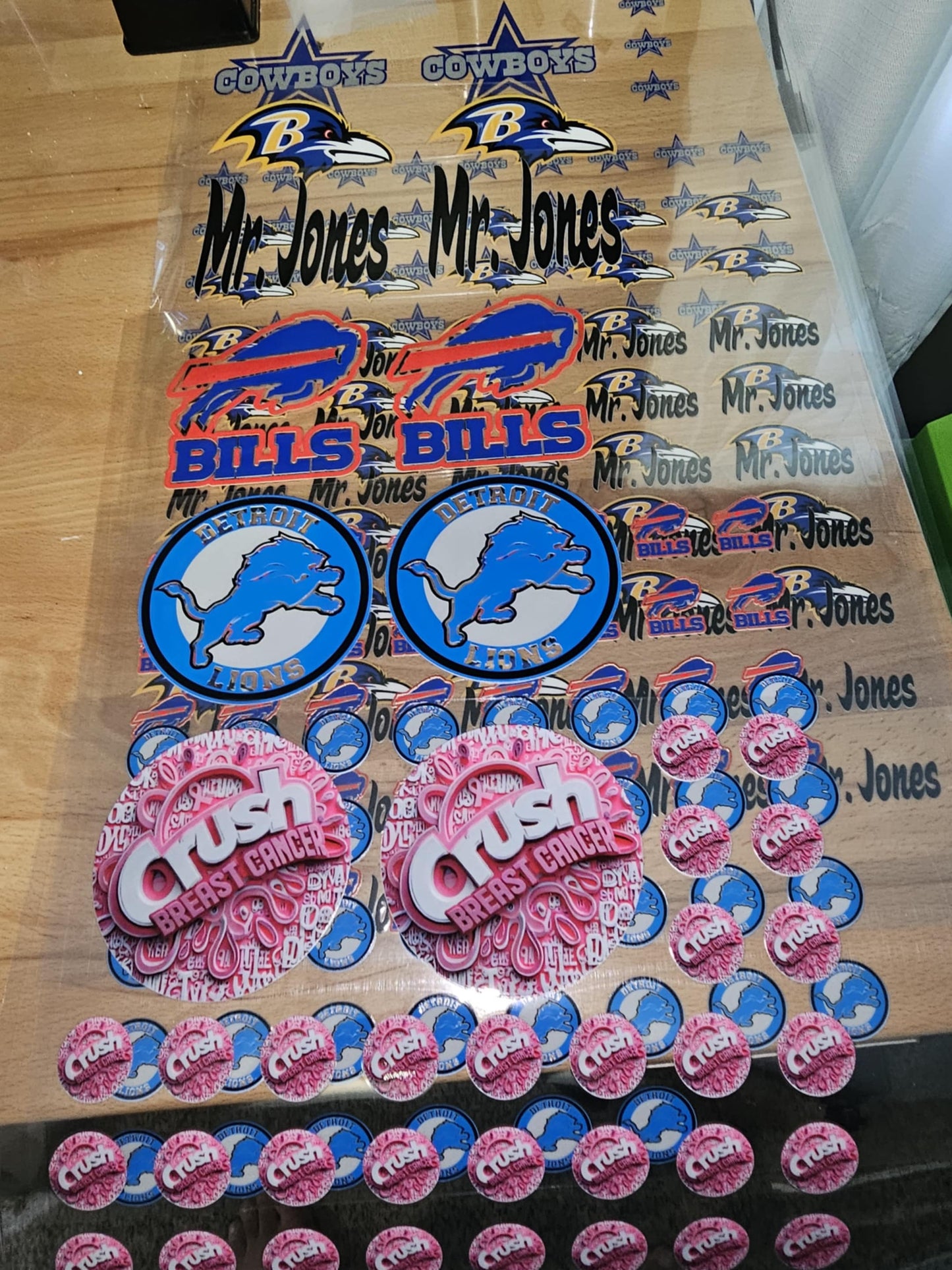 21 colored UVDTF decals