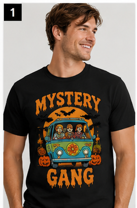 Mystery Gang Pumpkin Halloween T-Shirt mockup