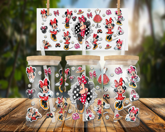 Classic Classic mouse Design 16oz Glass Can Wrap