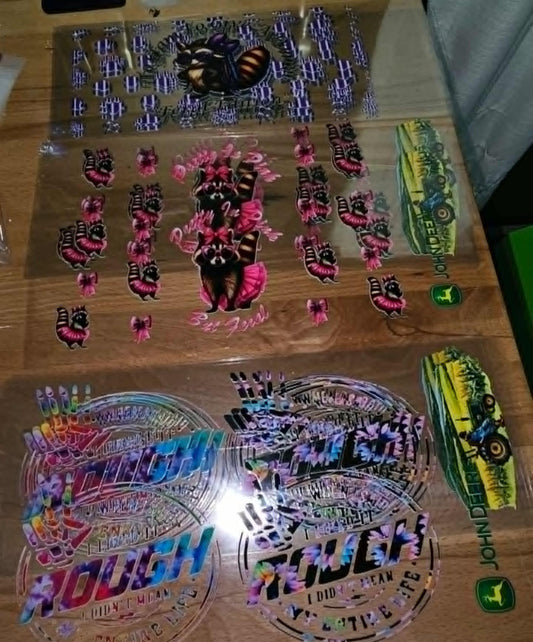 34 colored  UVDTF decals