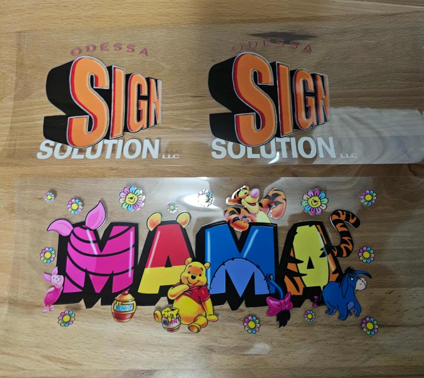 2 colored  UVDTF decals