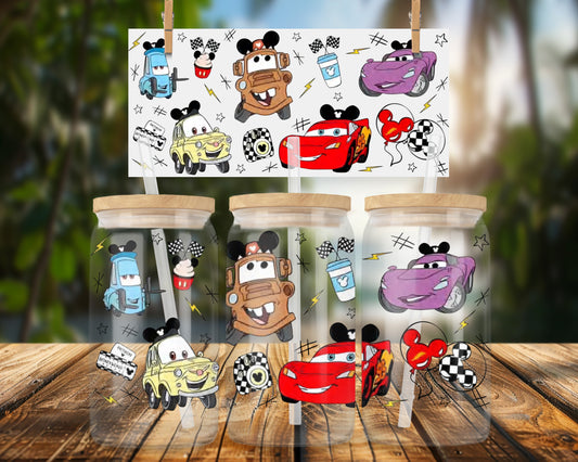 Classic vehicle Characters Design 16oz UVDTF Glass Wrap