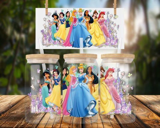 Magical Princesses Theme 16oz Glass Can Wrap product type