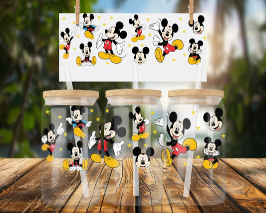 Playful Classic mouse Design for 16oz UVDTF Glass Wrap