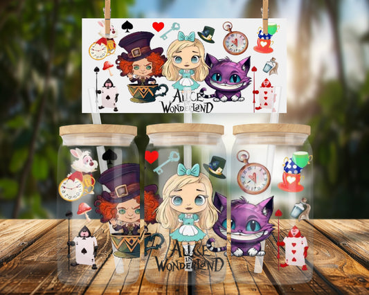 Girl down a rabbit hole Themed 16oz UVDTF Glass Wrap