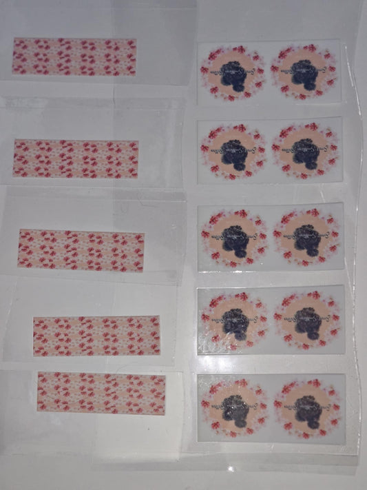 5 colored keychain UVDTF wraps 9.3 x 4.2 CM