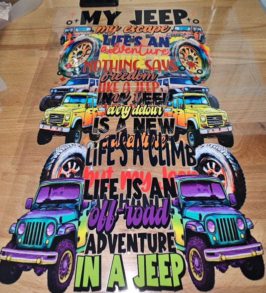 6 colored  UVDTF decals