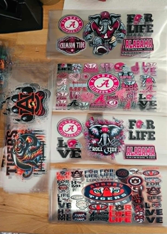 50  colored  UVDTF decals