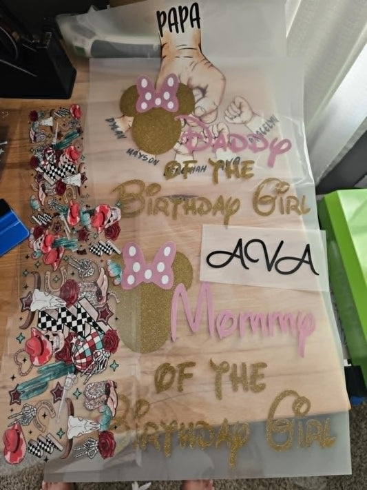 1 colored UVDTF decals and 4 DTF