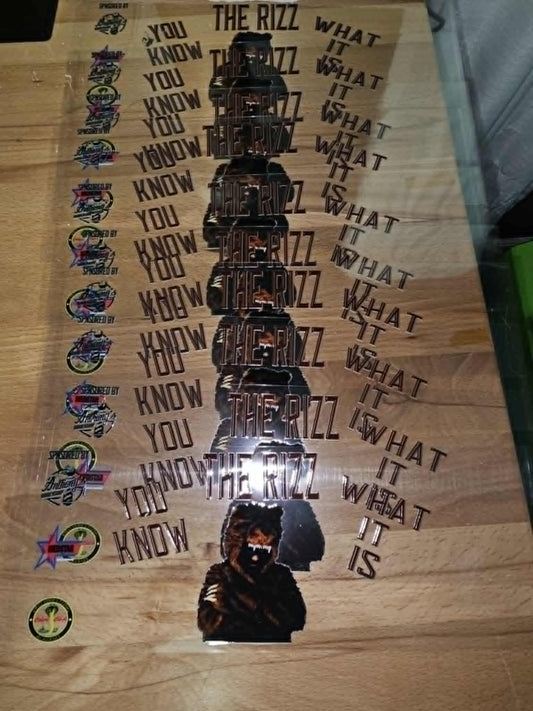 10  colored  UVDTF decals