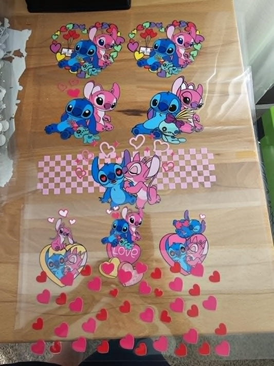 5 colored  UVDTF decals
