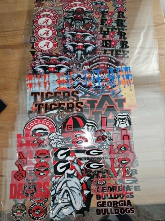 18 colored  UVDTF decals