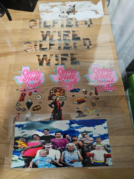 14 colored  UVDTF decals