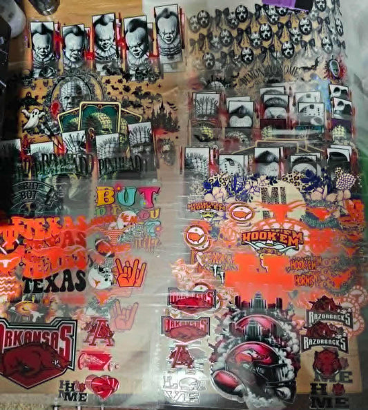 63 colored  UVDTF decals